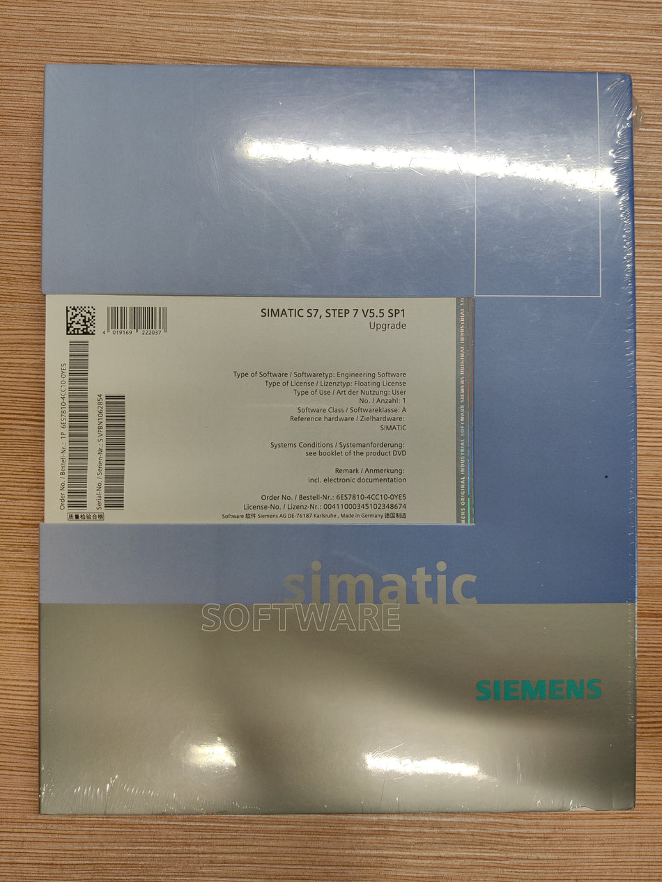 Siemens SIMATIC S7 STEP 7 V5.5 Upgrade (V3.X...V5.4 auf V5.5) Nr. 6ES7810-4CC10-0YE5