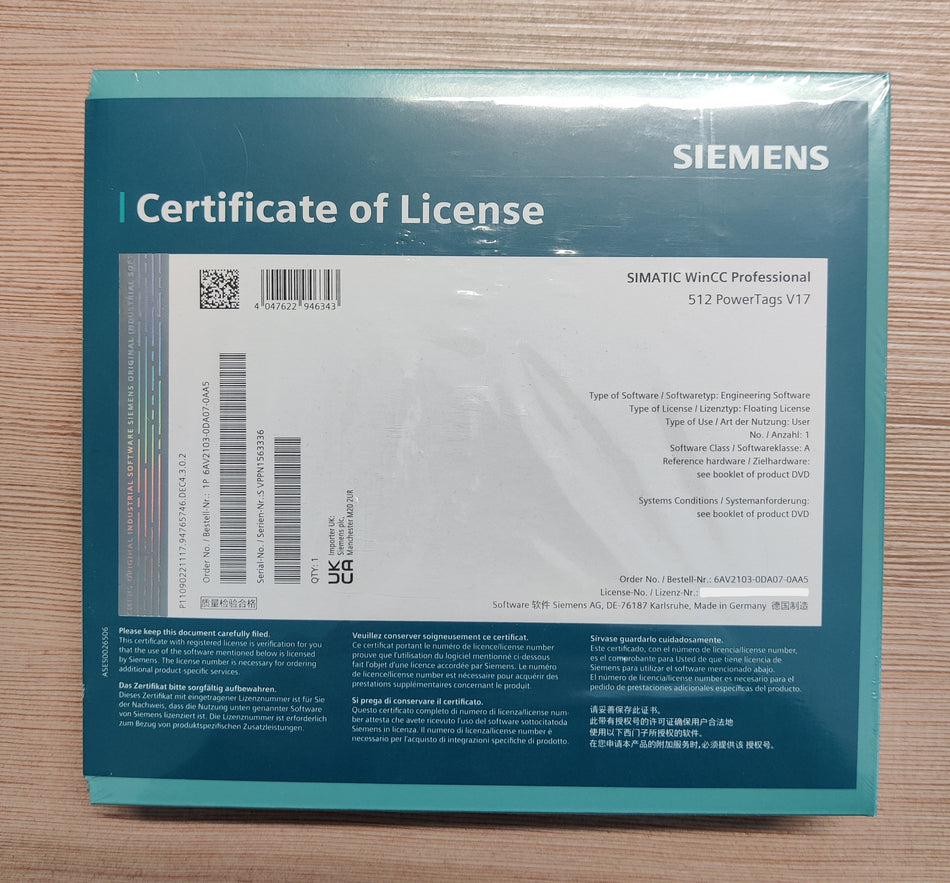 Siemens SIMATIC WinCC Professional V17, 512 PowerTags  Nr. 6AV2103-0DA07-0AA5