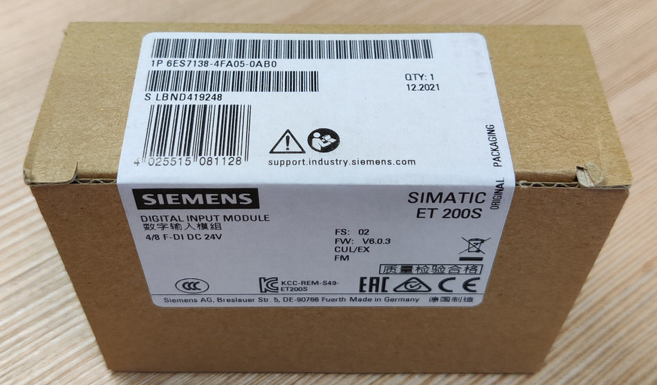 Siemens SIMATIC DP Elektronikmodul für ET200S Nr. 6ES7138-4FA05-0AB0