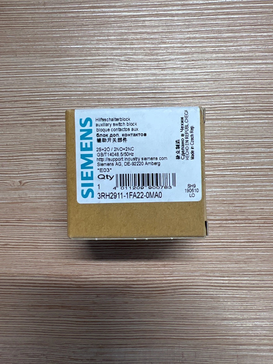 Siemens Hilfsschalter, frontseitig    Nr. 3RH2911-1FA22-0MA0