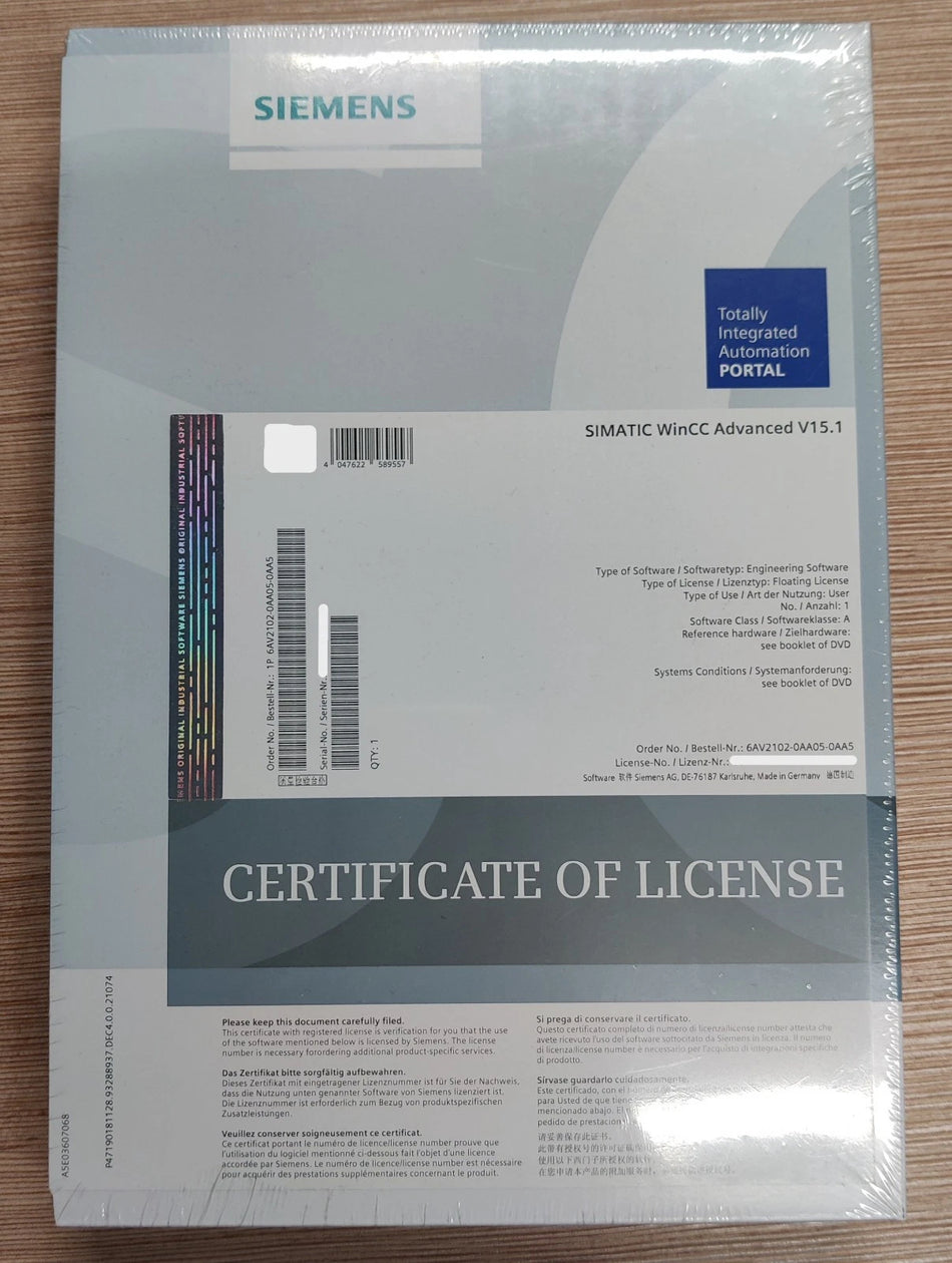 SIMATIC WinCC Advanced V15.1, Engineeringsoftware    Nr. 6AV2102-0AA05-0AA5