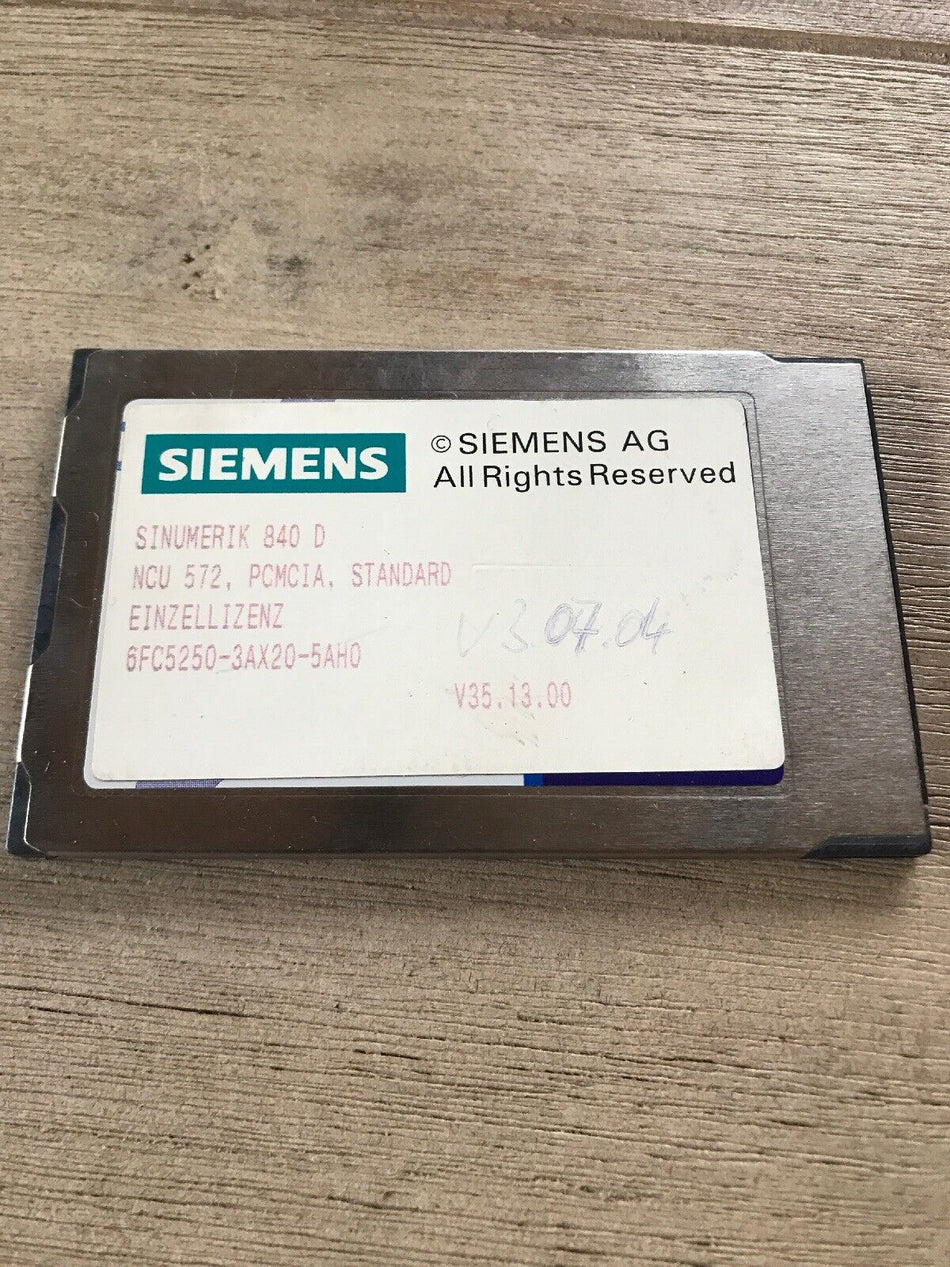 Siemens Sinumerik 840D NCU 572 System Software Nr. 6FC5250-3AX20-5AH0