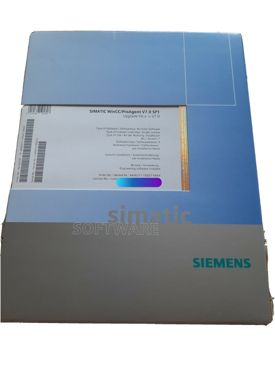 Simatic WinCC/ProAgent V7.0 SP1 Visualisierungs-Software Nr. 6AV6371-1DG07-0AX0