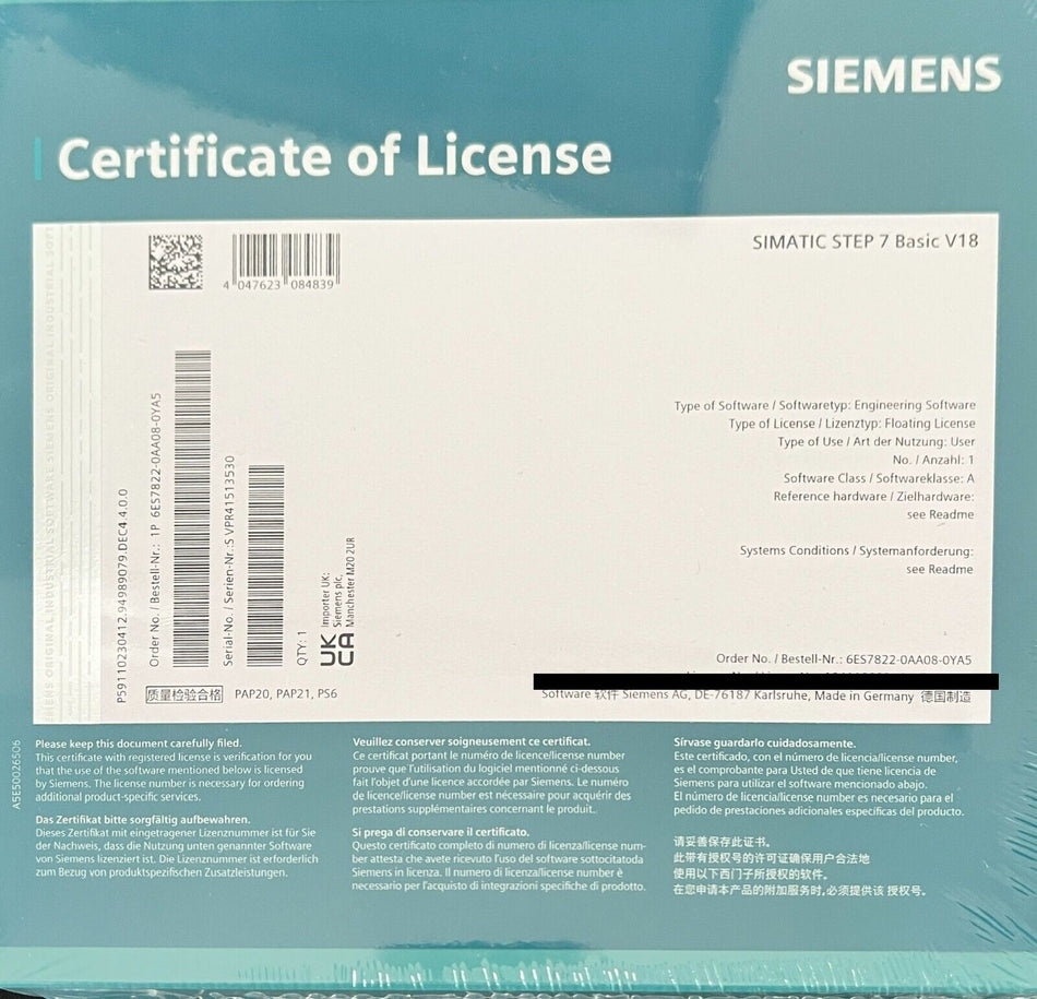 Siemens SIMATIC Step 7 Basic V18
